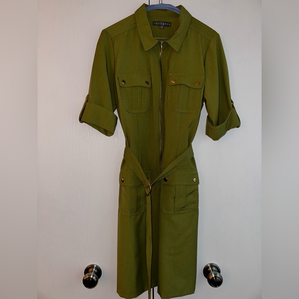Sharagano Olive Smart Casual Dress Size 10